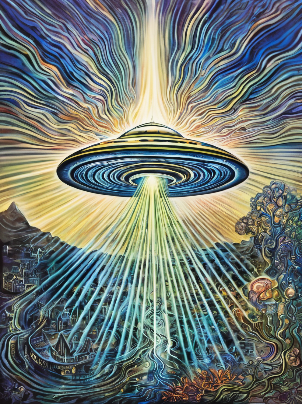 Amanda Sage style, 1 UFO, high contrast, bold color,  <lora:last-000002:1>,
extremely detailed, high quality, highly detailed,