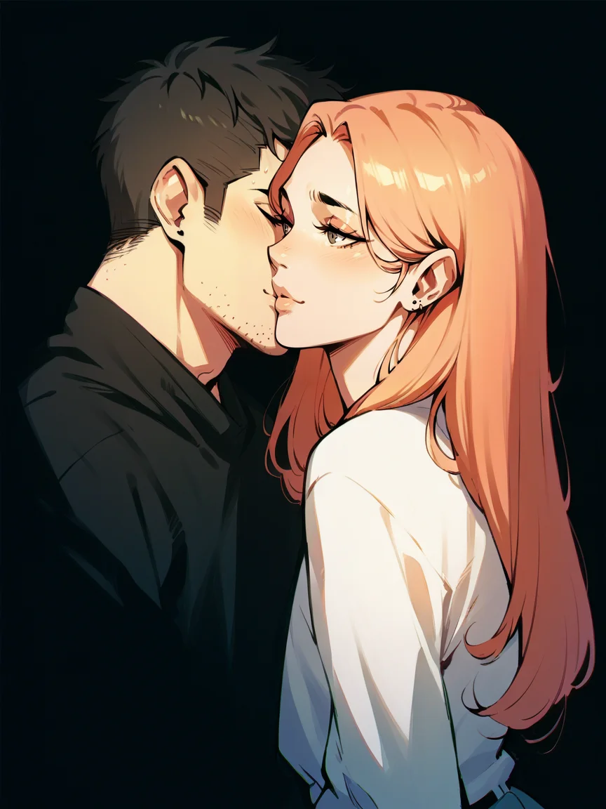 score_9, score_8_up, score_7_up, score_6_up, 1girl, 1boy, curvy, <lora:1ly4XLP:1> 1ly4, black background, couple, stubble, (long hair)
