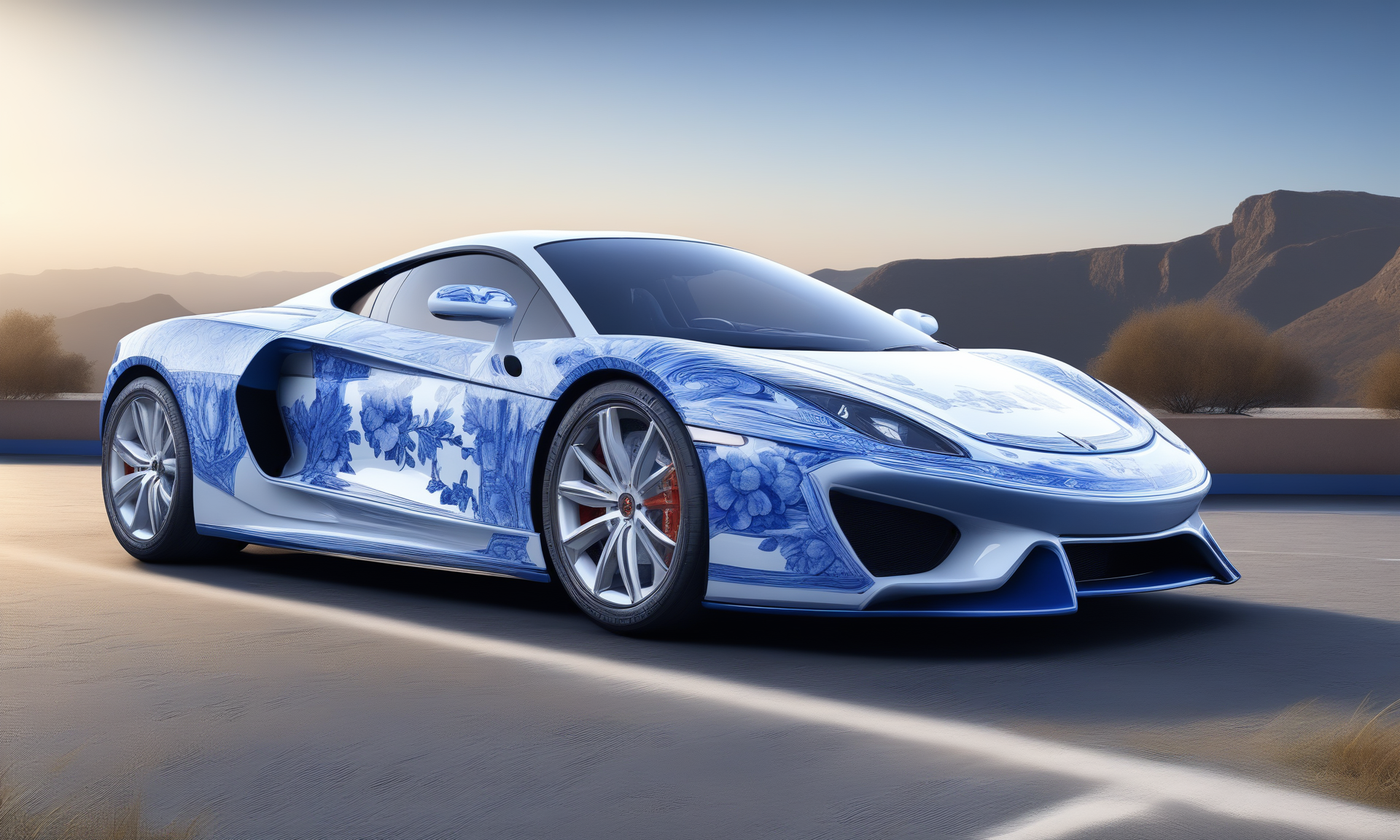 <lora:bwporcelaincd_xl-000007:0.7>, a modern sports car made of (bwporcelaincd_xl, blue and white porcelain, porcelain:1.2, shiny:1.3, solo:1.3) in parking, outdoors, supercar, front view, (Unbelievable Digital Artwork:1.3), CGSociety, ArtStation, master works, 8K,HDR,UHD,masterpiece,best quality,highly detailed,emotional,harmonious,high budget,moody,epic,gorgeous,high resolution,perfect lighting,finely detail,extremely detailed,ultra detailed,realistic,photorealistic,huge filesize,photographic,real,wallpaper,moody lighting,volumetric lighting,reality ray tracing