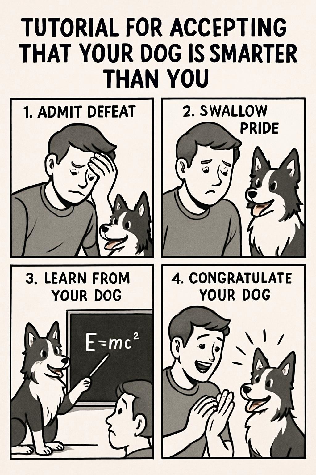 Tutorial for accepting that your dog is smarter than you