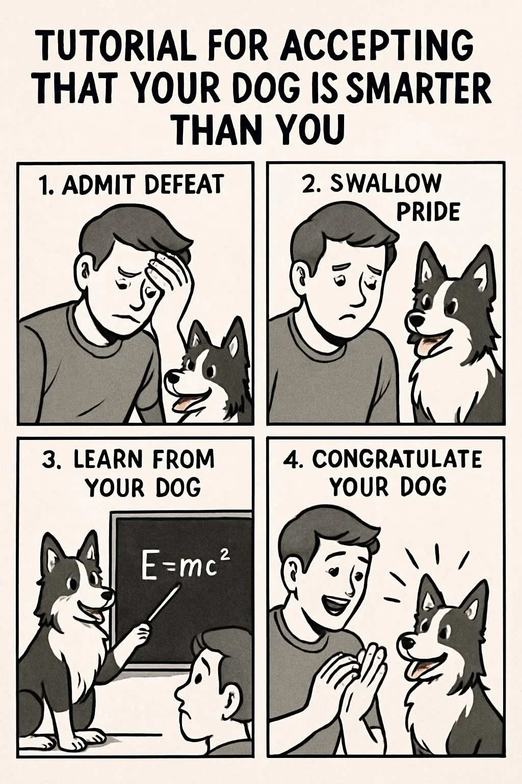 Tutorial for accepting that your dog is smarter than you