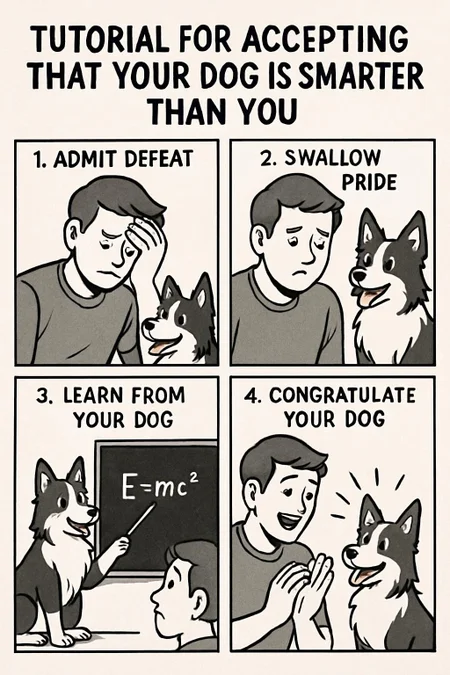 Tutorial for accepting that your dog is smarter than you
