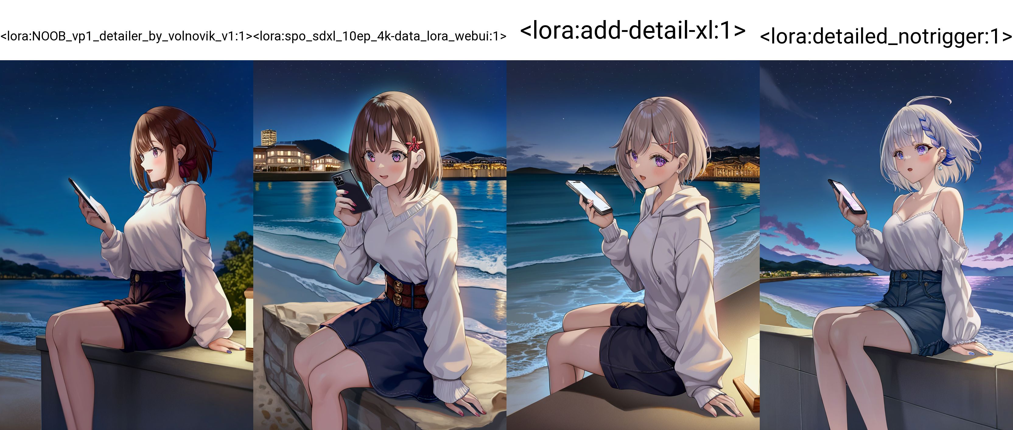 1girl sitting, coastal beach village, dark, night, illuminated by the light of a smartphone, casual, general,
aoi sakura \(seak5545\), achyue, momoko \momopoco\, (torino aqua:0.7),  hebbtia, toto \(caaaaarrot\), nagi itsuki, mappaninatta, nanohana \(november.\),
masterpiece,best quality,amazing quality,very aesthetic,absurdres,newest, very awa, crisp, sharp, 8k,
<lora:NOOB_vp1_detailer_by_volnovik_v1:1>,