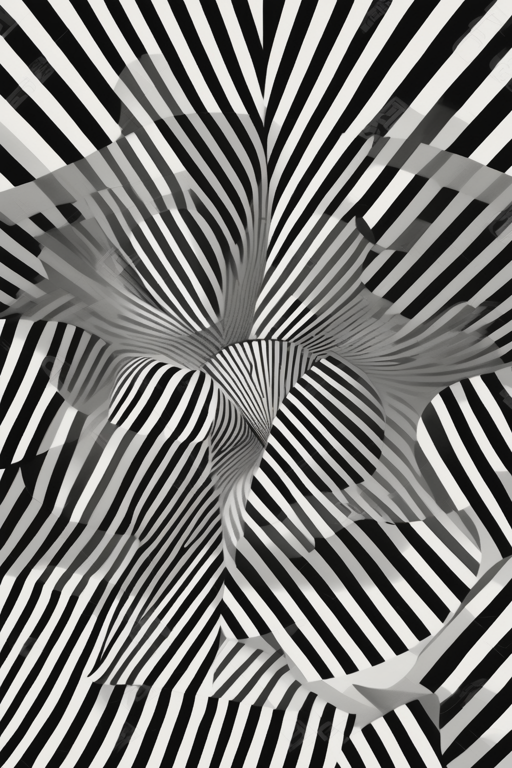 <lora:Op Art:1>Op Art - retro vintage pop geometric op art illustration black and white op art