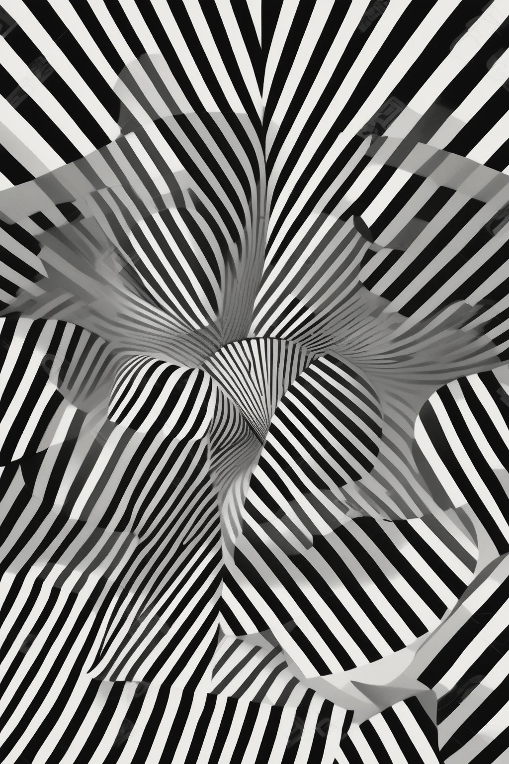 <lora:Op Art:1>Op Art - retro vintage pop geometric op art illustration black and white op art