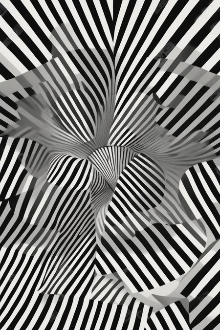 <lora:Op Art:1>Op Art - retro vintage pop geometric op art illustration black and white op art
