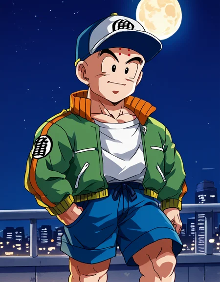 score_9, score_8_up, score_7_up, source_anime,
krillinxl, 1boy, standing,outdoors, solo, sky, smile, jacket, baseball cap, shorts, cityscape, night,moon,
<lora:krillinxl:1>