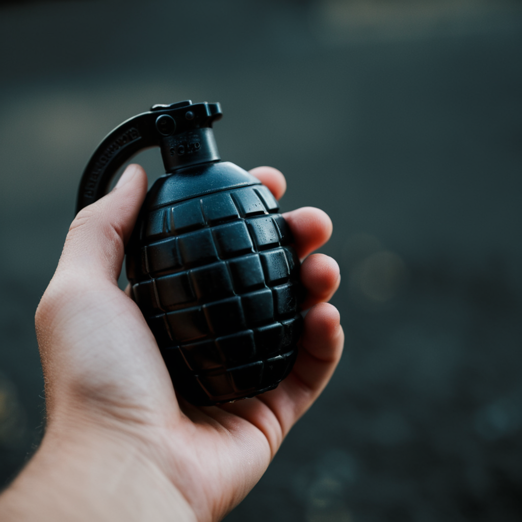 cinematic film still of  <lora:Hand pony style v1:0.8>
a hand holding a black grenade, shallow depth of field, vignette, highly detailed, high budget, bokeh, cinemascope, moody, epic, gorgeous, film grain, grainy
