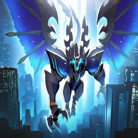 highres, best quality, masterpiece, very aesthetic, newest, year_2024, year_2023, year_2022,<lora:DorugoramonIllustrious:1>, dorugoramon,solo, upper body,flying,wings,cityscape,buildings,glowing eyes,teeth
