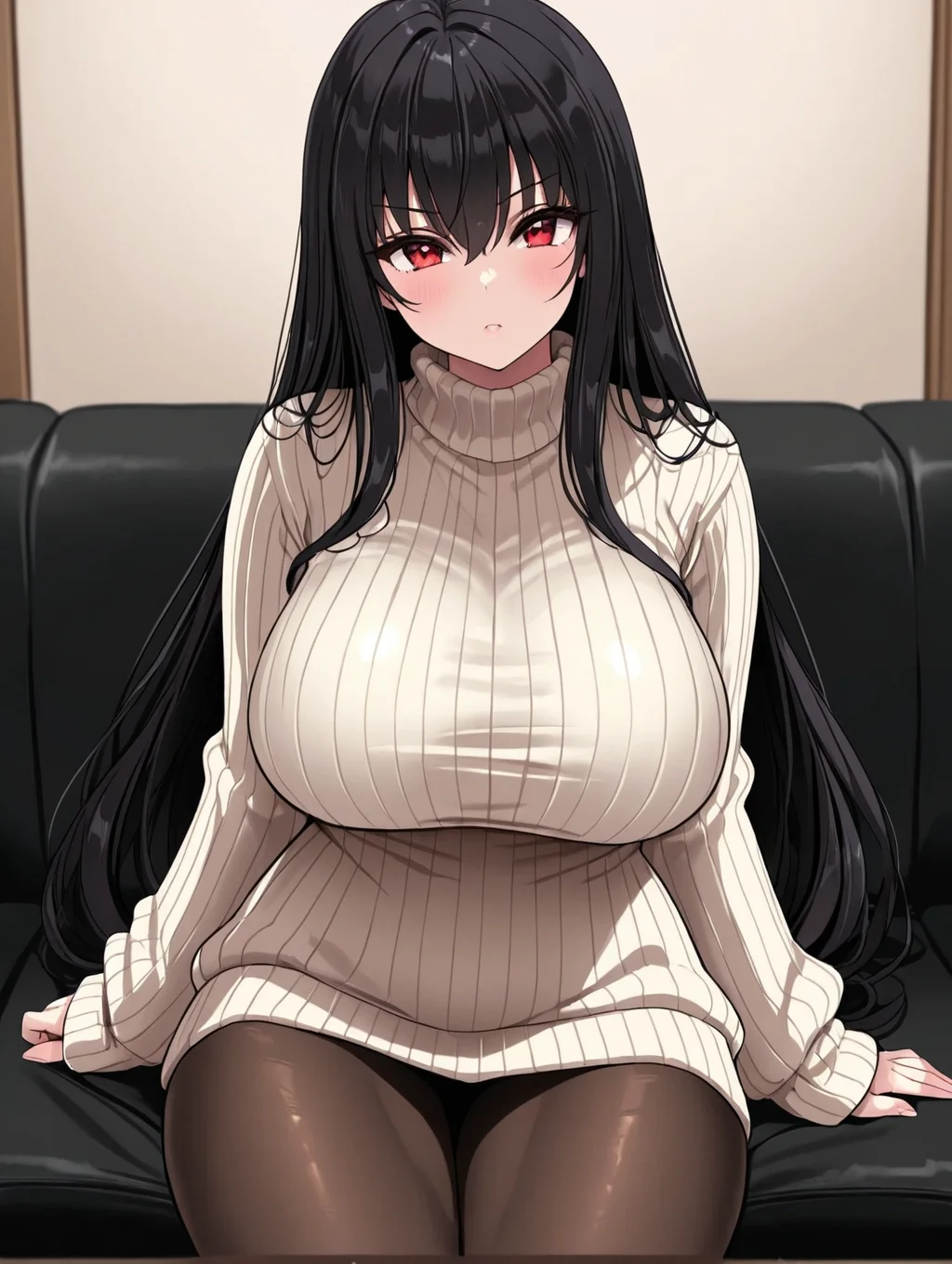 <lora:Lyricbox-Blast-ArtStyle-IXL-10:1>1girl, long hair, sweater,black hair,pantyhose, ribbed sweater,
, best quality, masterpiece,