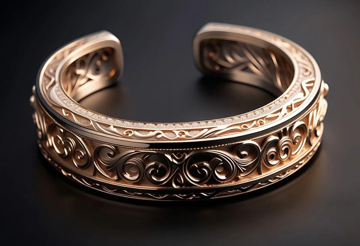 Jewelry photography, cartier style, highly detailed product photo, keyshot product render
BREAK
Beautiful photo of closed collar engraved with titanium filigree, laying on a table,
BRSAK
Black background
