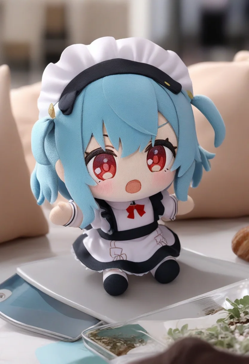 1girl,sincos, ningen mame, toosaka asagi,solo,medium breasts,20yo,maid,maid headdress,
character doll, chibi, sitting, full body, <lora:characterdoll_XL_v1:0.9>
dutch angle, full body, looking away, blue hair, red eyes,wince, plateau, open mouth, bow-shaped hair,,
best quality, very aesthetic, absurdres