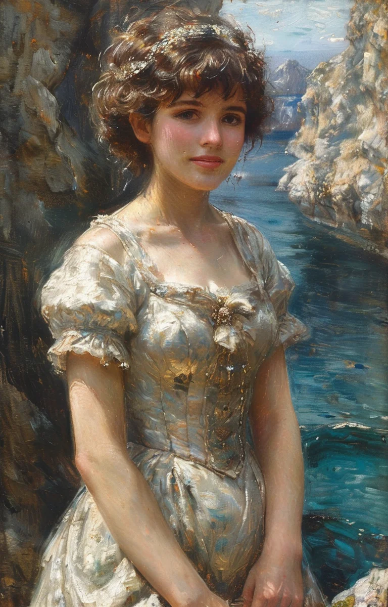 masterpiece,best quality,<lora:tbh239-sdxl:0.9>,illustration,style of Henry Scott Tuke portrait of idolmaster cinderella girls,