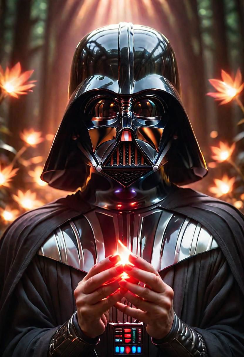 magic the gathering, Enchantment, card, Darth Vader, cinematic, dramatic ambient light, detailed, sharp focus, intricate, fine detail, polished, complex, still, full color, epic composition, highly coherent, elegant, romantic, divine, surreal, magic, vibrant, deep vivid colors, aesthetic, shiny, determined, extremely, pretty, innocent, smart, cute
 <lora:MagicXL-000004:.7>, , <lora:FILM_PHOTOGRAPHY_STYLE:0.25>