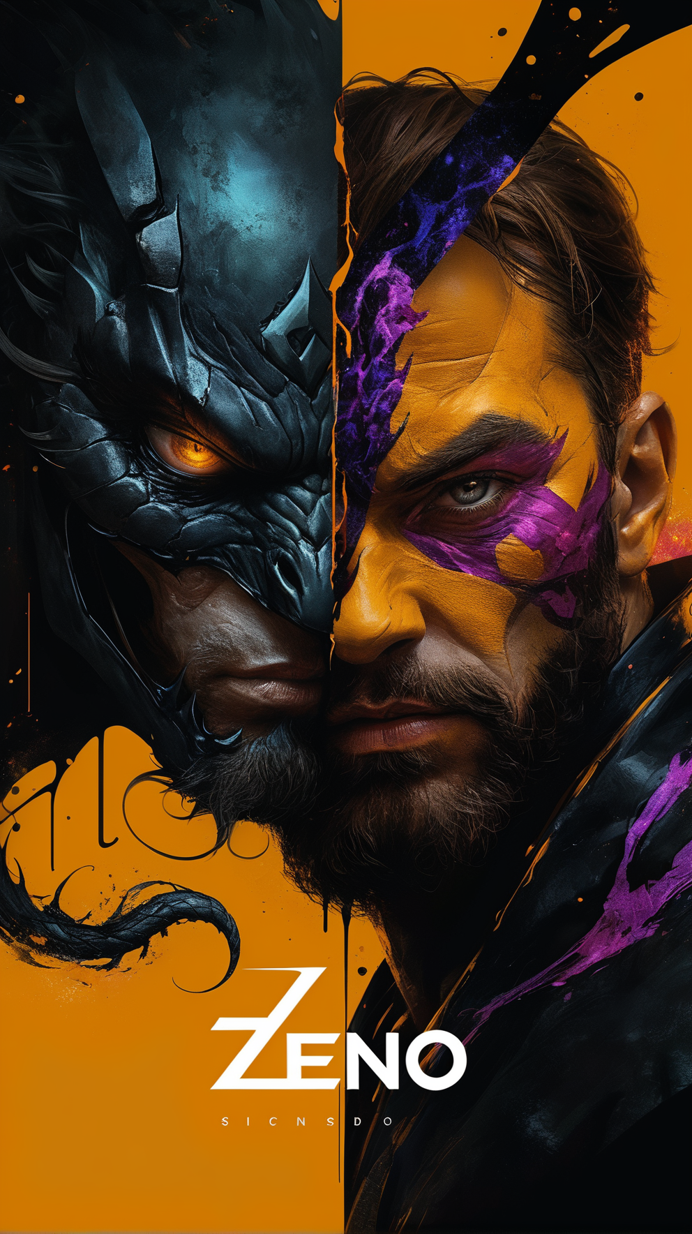 In this captivating image, Zeno the philosopher and Venom the supervillain are skillfully combined into a striking logo. The depiction showcases a seamless fusion of the two characters, their traits coalescing into a powerful and visually engaging design. The logo is presented as a digitally rendered illustration, showcasing intricate details and vibrant colors. Every aspect of the image is expertly crafted, with a perfect balance of darkness and intelligence, making it a truly mesmerizing and high-quality piece of art.
 <lora:add-detail-xl:1> <lora:MJ52:0.5>