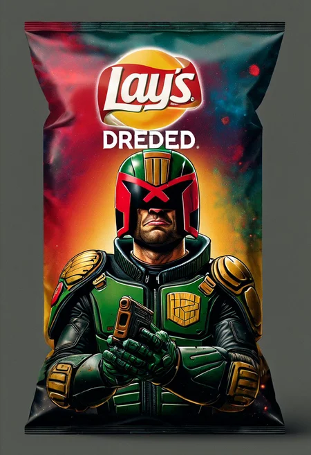Text Reads "Dredd", helmet