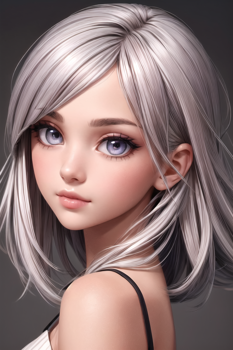 beautiful girl, (cute:1.3), (([Gray hair], [pointy hair], [pencil dress])), realistic, narrow waist, (cute), (detailed face), (detailed skin), (detailed eyes), (detailed iris),,
, masterpiece, best quality, highly detailed,
<lora:add_detail:0.5>, <lora:more_details:0.5>
