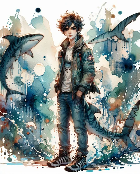 score_9, score_8_up, score_7_up, intricate details, rating_safe,
<lora:SoftWatercolors:1>, SoftWaterColor, 1boy(,
shark, 
full body, looking at the viewer, solo, friendly expression), detailed background, depth of field, subsurface scattering, 
<lora:ral-chrosc-clr:0.3>, ral-chrosc-clr,
<lora:xl_more_art-full_v1:0.3>,
<lora:add-detail-xl:0.3>