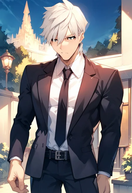 score_9, score_8_up, score_7_up, source_anime, 1boy, PERCIVAL (FATE GRAND ORDER), 
suit