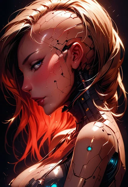 score_9, score_8_up, score_7_up, score_6_up,high quality,masterpiece,uhd,dramatic effect,cinematic effect,photographic style visual effects,
close-up image,focus breasts,((portrait)),
(souryuu asuka),
( pretty, temptation,beautiful face,voluptuous body,curvy,lustrous skin, large breasts,large hips,thick legs,Pelvis,sweaty,suggestive facial expression)
(pinup pose, seductive pose,sexy legs pose,dynamic pose,look at viewer),
(Cyb3rWar3,Cyberware, cybernetic lines, exposed mechanics, cable,cyborg, mechanical parts, robot joints,),
(factory,welding,Repairing),
(wide pelvis),
hyper detailed breasts,hyper detailed skin,hyper detailed face,
(side view)