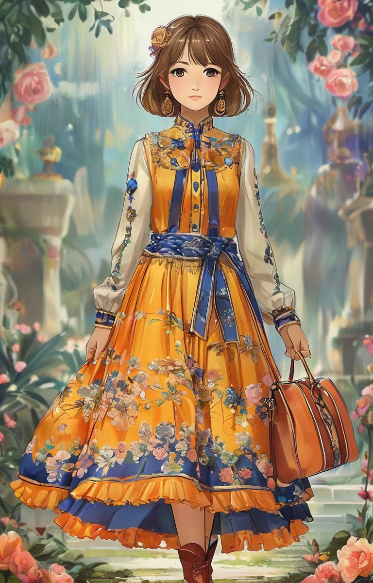 masterpiece,best quality,<lora:tbh317-sdxl:0.9>,illustration,style of Tory Burch portrait of idolmaster cinderella girls,