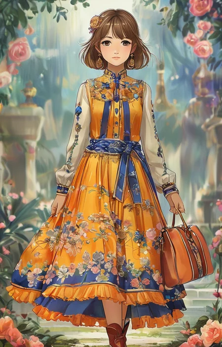 masterpiece,best quality,<lora:tbh317-sdxl:0.9>,illustration,style of Tory Burch portrait of idolmaster cinderella girls,