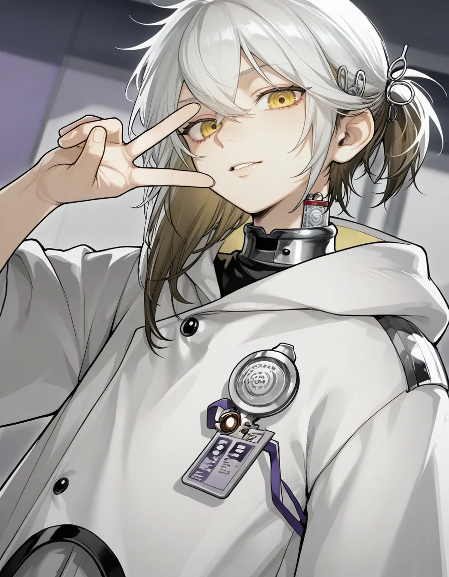 1androgynouslucy,yellow eyes,medicinepocket, looking at viewer, v
( dynamic angle:0.4)
<lora:Medicine_Pocketreverse1999:1>, (masterpiece, best quality, high quality, highres, ultra-detailed),