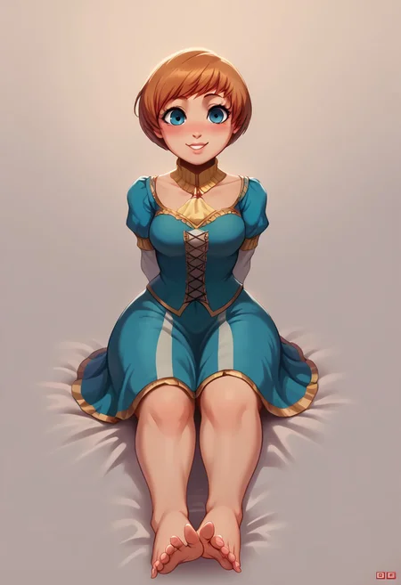 score_9, score_8_up, score_7_up, rating_explicit, 1girl, lips, big clear eyes, satonaka chie, medium breasts, thick juicy ass, ruby medieval clothes, short hair, dynamic view, dark blue eyes,jlullaby, cute face, very detailed facial features, blushing, full lips, feet, toes, 1boy,
dynamic view, feet, toes, training ground, closed eyes, smile, blush,