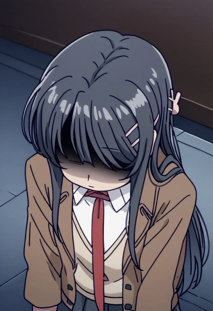 score_9, score_8_up, score_7_up
BREAK
1girl,solo, slumped, leaning forward, from above, dangling arms, shaded face,
mai sakurajima,necktie,hair ornament,long hair,school uniform,red necktie,hairclip,jacket, brown jacket