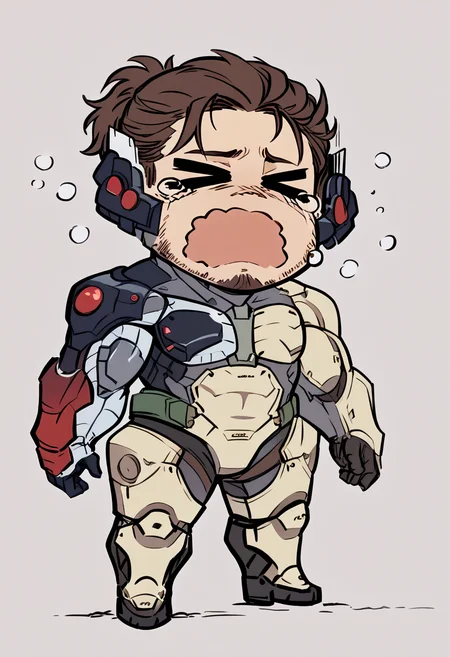 score_9, score_8_up, score_7_up, IncrsSesCry, chibi, tears, crying, <lora:SesieldCry_pdxl_Incrs_v1:1.2>, sketch, lineart, <lora:JetstreamSam_XLPD:0.75> JetstreamSam, cyborg, bodysuit, headgear, beard, closed eyes, open mouth, full body,