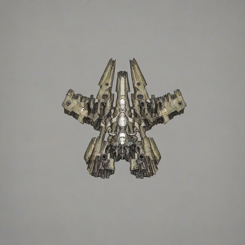 <lora:Starsector_Ship_Pony_LORA:1>, simple background, spaceship, midtech, capital