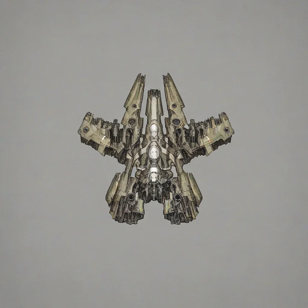 <lora:Starsector_Ship_Pony_LORA:1>, simple background, spaceship, midtech, capital