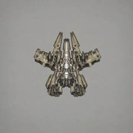 <lora:Starsector_Ship_Pony_LORA:1>, simple background, spaceship, midtech, capital