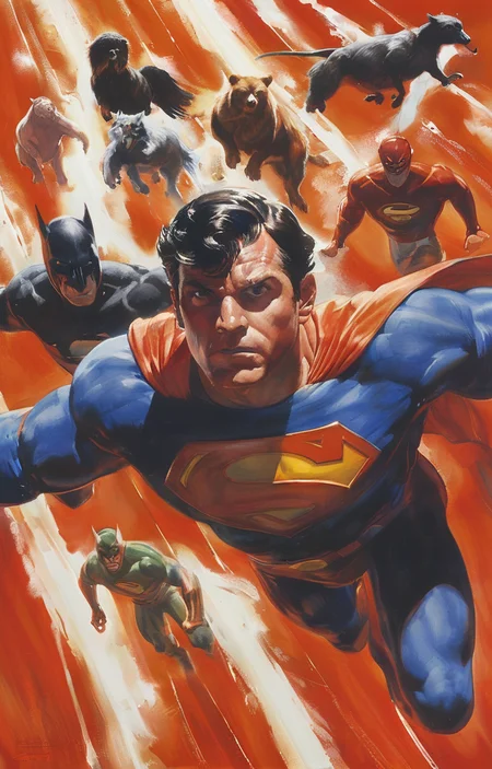 masterpiece,best quality,<lora:tbh234-sdxl:0.9>,illustration,style of Alex Ross animals