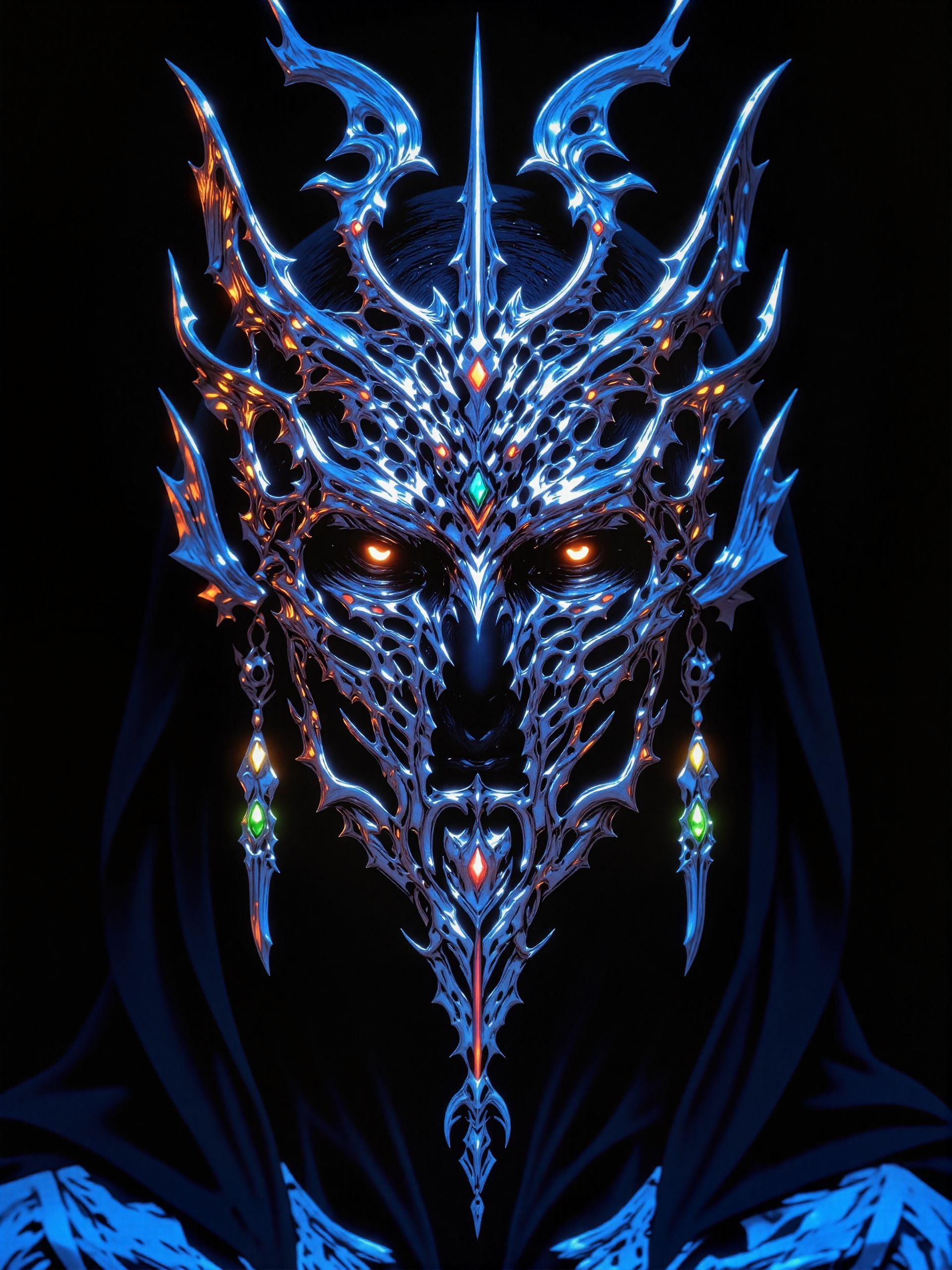photorealistic, highly detailed, intricate, fractal, iridescence, [:glowing eyes:6], 8k, 16k, gradient background, trapped in the shadows, enlightened by darkness, guided by demons, for eternity, glowing eyes, low camera angle, fractal, iridescence, glow, night blue, silver, platinum, , moonlit, mythp0rt, ne0nfant4sy, midjourney_whisper_avant_couture, <lora:style-mythic_fantasy-v2-flux-by_velvets:0.85> <lora:style-neon_fantasy-flux-by_neowave:0.64> <lora:epic_gorgeous_details-balance-flux-by_flyway:0.76> <lora:style-midjourney_lucid_dreams-flux-by_kawaiikitsuneai:0.12> <lora:midjourney_whisper_avant_couture-flux-by_aihonobono2023:0.8>