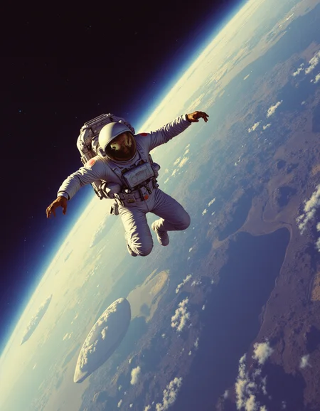 
A digital artwork in the style of cknc, dark fantasy aesthetic, digital artwork of a futuristic, fluorescent colors, epic. luminescence, ultra realistic, hyper detailed, soft lighting , (Frank Frazetta), epic scale. (detailed digital painting, detailed oil painting).

Side view. A man in a light white spacesuit and helmet jumps with a satchel on his back from a stratospheric spacecraft. A jump from space. Futuristic, flight ..  .

masterpiece, best quality, medium-format camera,  high-contrast, dramatic lighting, striking composition,   CPA, Sergey Marshennikov art