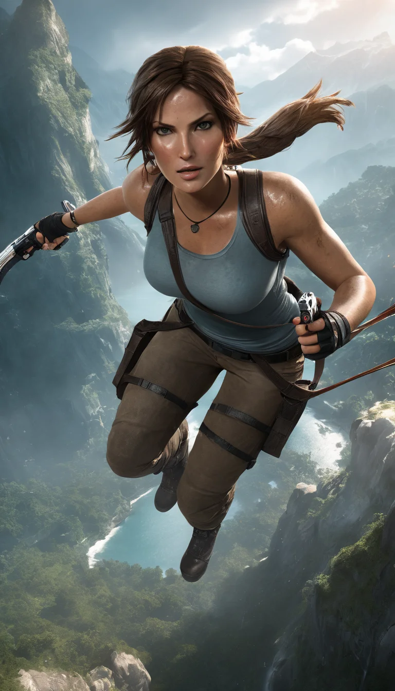 breathtaking Cinematic scene, hero view, Lara Croft <lora:lara_croft_xl_v2:1>, action pose, detailed background, masterpiece, best quality, high quality, highres, absurdres . award-winning, professional, highly detailed