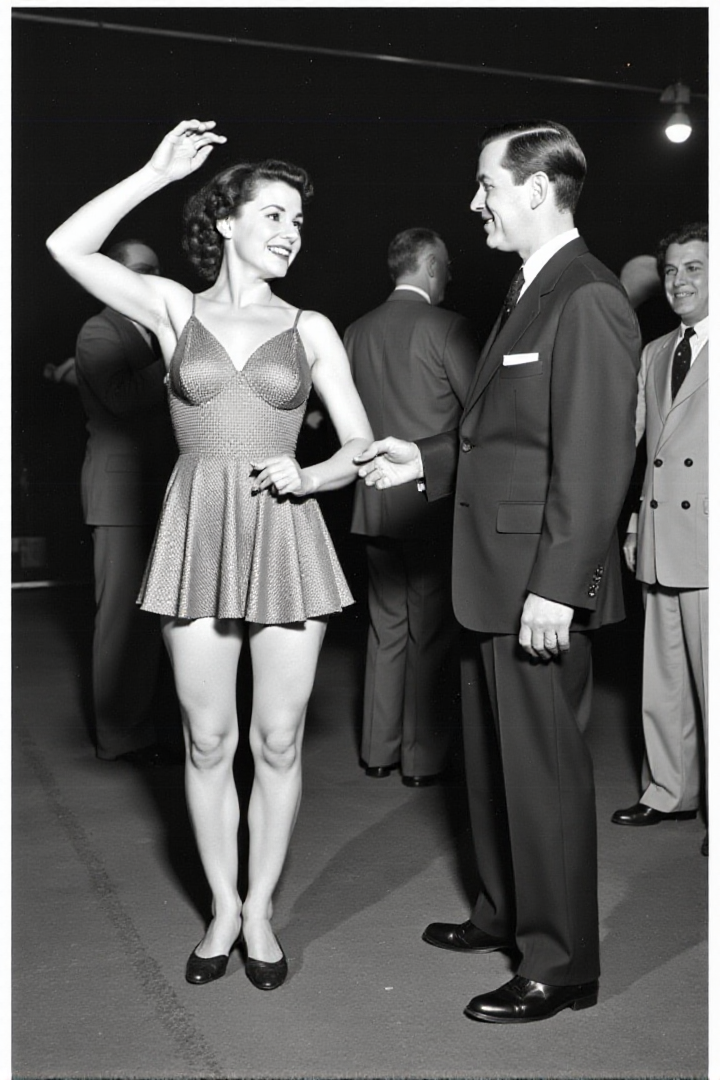 vintage photograph, âBackstageâ At The âGirlieâ Show At The Vermont State Fair, Rutland, 1941 Septâ,  <lora:Vintage_Beauties_r2-000031:0.8>âââ