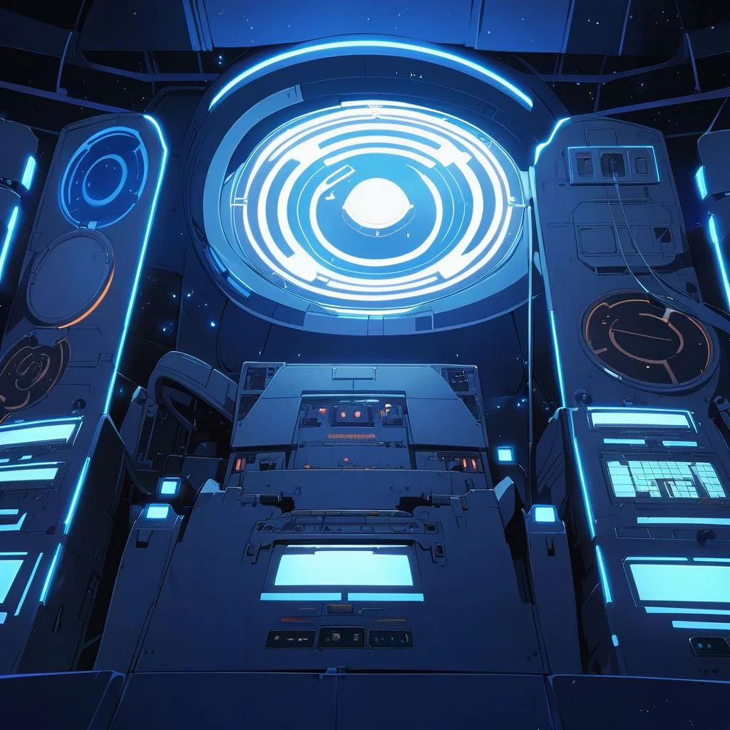 no characters, space ship, control panels, buttons, anime illustration, (Naoko Takeuchi: 1.3), (Perfect Blue: 1.2), masterful lighting, 90s anime, 8k uhd