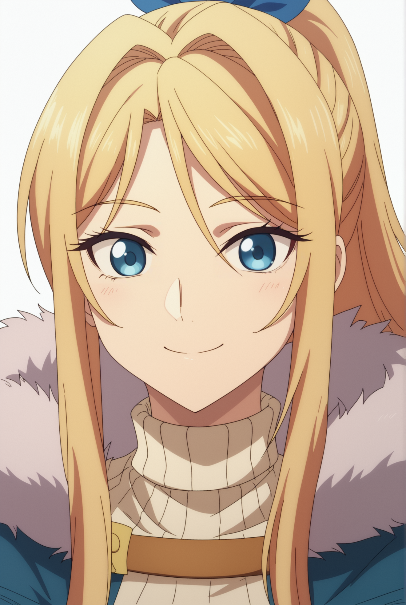 <lora:Chloe:0.8>, white background, Chloe, upper body, smile