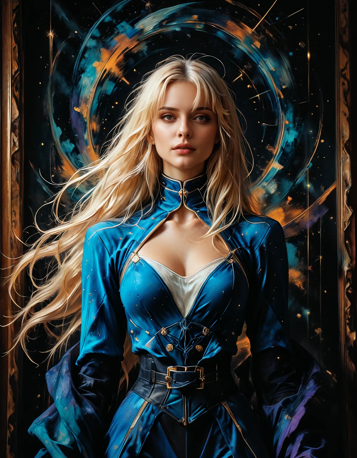 masterpiece, best quality, ultra-detailed, absurdres, newest, photograph, realistic, nsfw, A hyperrealism portrait, wrnchDreamInk, abstract, 1girl , solo, <lora:Vivid_Ecliptica:1>Jedvvd style, , 1girl , Saber (Fate/stay night), solo, lips parted, lying on her back, lying on her head, flowing hair, hair extended all around the ground, (her long hair is covering the ground:1.1),artistic, vibrant, beautiful, painterly, detailed, textural, artistic, cowboy shot, <lora:wrenchDreamInkIllus:0.4>