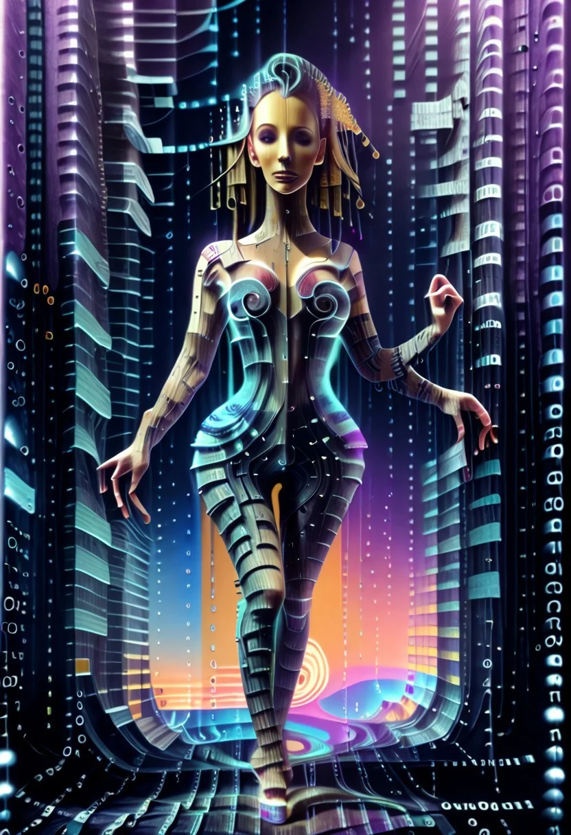 score_9, score_8_up, score_7_up, score_6_up, derpibooru_p_95, 
codeandigital, ,  matrix, matrix codes,,  ai, ai consciousness,, digital world, digital, science fiction,
codeandigital, 1girl, solo, standing, full body, ass, from behind, high heels, bodysuit, building, city, cyberpunk, blue theme, digital world, digital, science fiction, subnet, digital space, matrix codes, matrix, 3d, 3d models, ai, ai consciousness, ai human, digital prison, 
 sky, no humans, night, glowing, building, star \(sky\), scenery, starry sky, city, cityscape, city lights, purple theme, digital world, digital, science fiction, subnet, digital space, digital sectioning, digital circuit, cyberpunk, architecture,