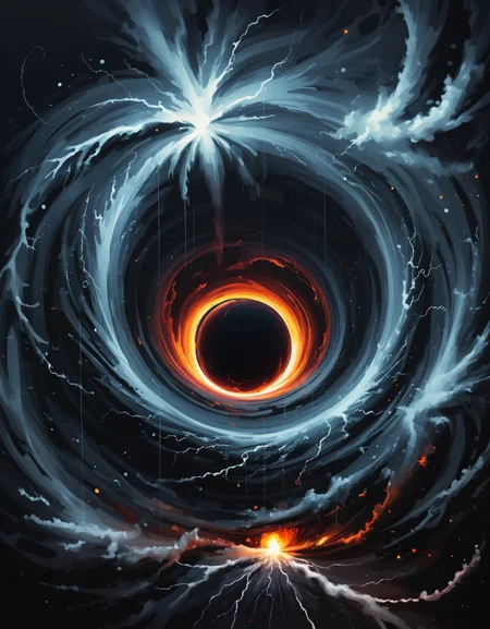 zavy-ngtvpnt, painting, modelshoot style shot of a Multi-tiered Thai Supermassive black hole, made from Cosmic inflation, inside The Maldives, Thunderstorm, Detailed illustration, Dark, dynamic cinematic color, warm light, confident, beautiful, perfect symmetry, ambient, highly intricate, modified