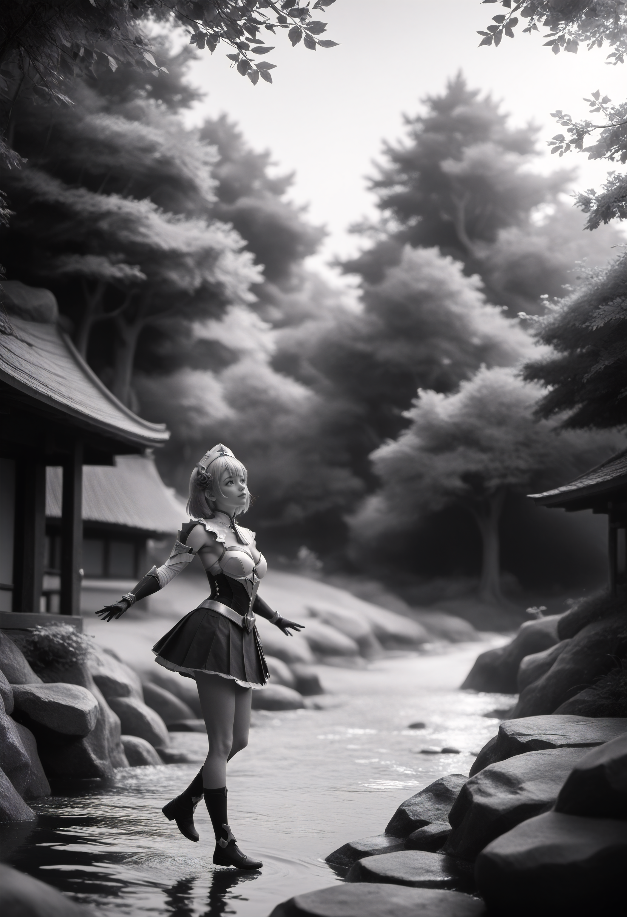 score_9, score_8_up, score_7_up, noelle_\(genshin_impact\), genshin_impact, green_eyes, grey_hair, three quarter view, jumping, sakura tree, outdoors, hentai, 8W.safetensors, <lora:test\8W.safetensors:1.0>