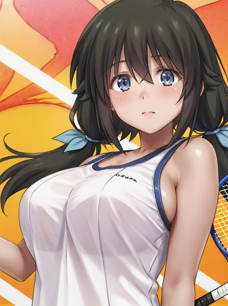 detailed background, shiny skin, posing, rating safe, 
<lora:cyclone.pony:1>,
nozomi, 
large breasts, 
tennis wear,