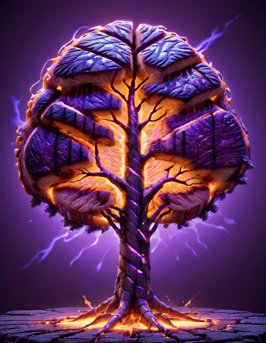 tree, orange ral-grilled glowing outlines, purple coloring, dynamic pose, grid, motion blur, cyberpunk, 1980s, retro, (masterpiece:1.2), best quality, (hyperdetailed, highest detailed:1.2), high resolution textures <lora:ral-grilled-sdxl:1> made out of ral-grilled