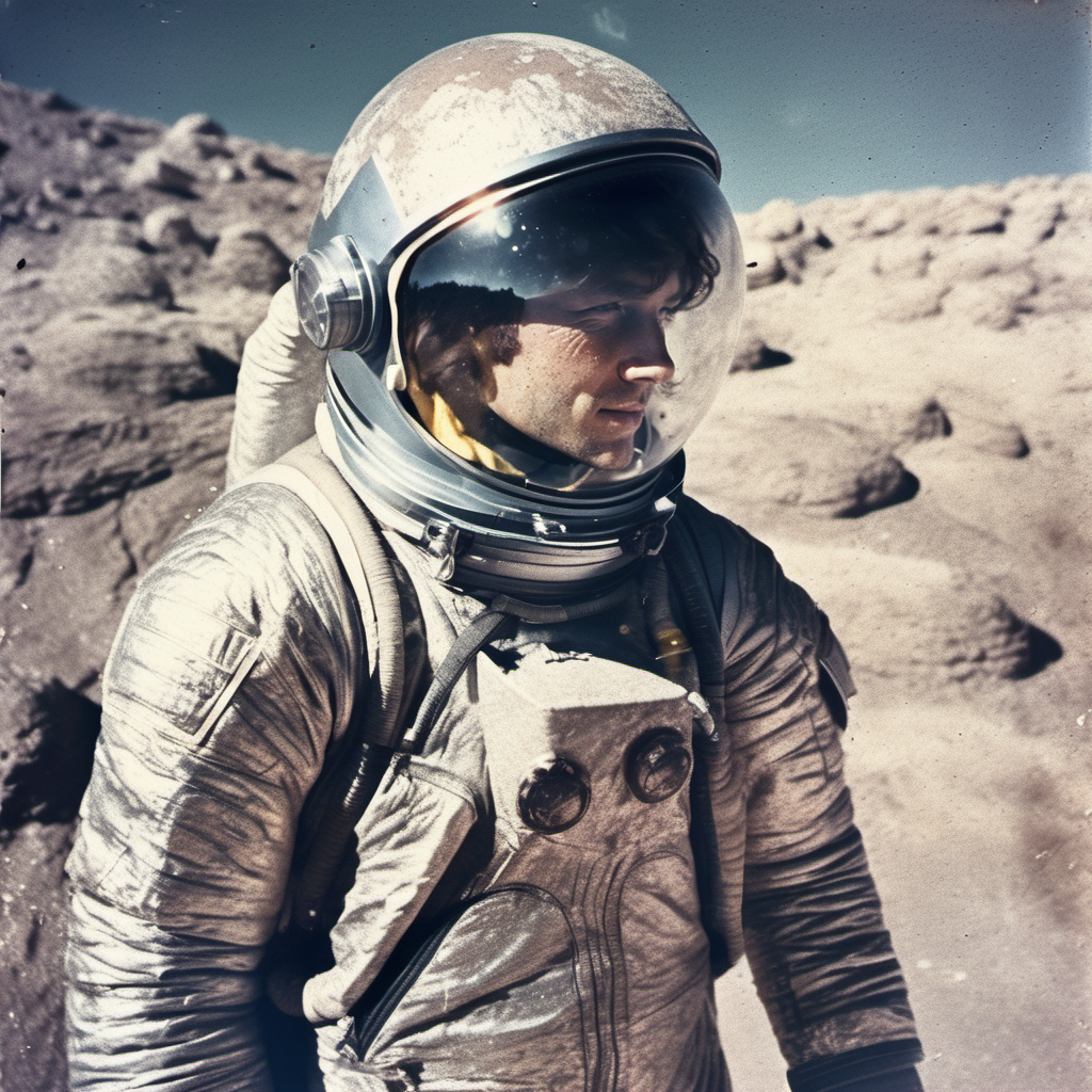 analog film photo 1 astronaut] character,  shiny visor, wearing spacesuit armor with helmet , stains, grit,<lora:Grit-SDXL:1.3> on sandstone planet surface <lora:sandstone-SDXL-m:0.35> scifi . faded film, desaturated, 35mm photo, grainy, vignette, vintage, Kodachrome, Lomography, stained, highly detailed, found footage