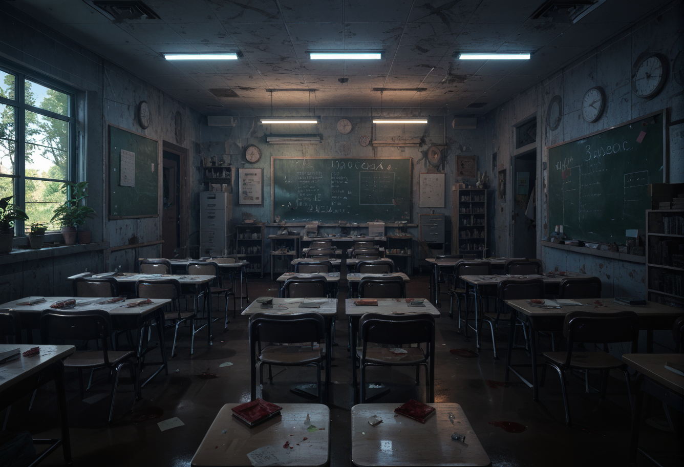 score_9,score_8_up,score_7_up,8k,,ruanyi0705,blood,chalkboard,<lora:0705 horror classroom_v1_pony:1>