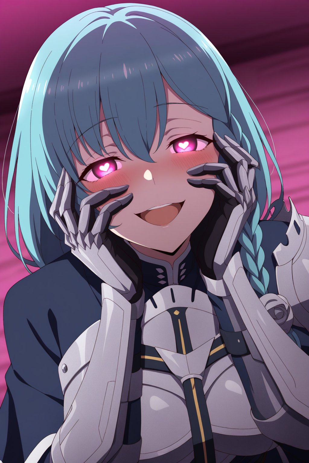 masterpiece, best quality, amazing quality, very aesthetic, absurdres, ultra detailed,
<lora:il_contrast_slider_d1 (ЦВЕТ КАРТИНКИ):-0.8>
<lora:Rose Marblehart:0.8> rose_marblehart, 1woman, solo,
yandere trance, yandere, hands on own cheeks, hands on own face, crazy eyes, crazy smile, crazy, heart-shaped pupils, glowing eyes, symbol-shaped pupils, hand on own face, open mouth, glowing, blush, looking at viewer,, , ,