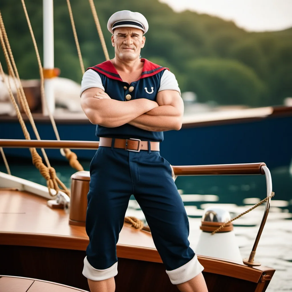 Popeye1024, a sailor, full body, on  a boat, highly detailed, photography, ultra sharp, film, bokeh, professional, 4k  <lora:add-detail-xl:1.5>  <lora:Popeye1024:0.8>